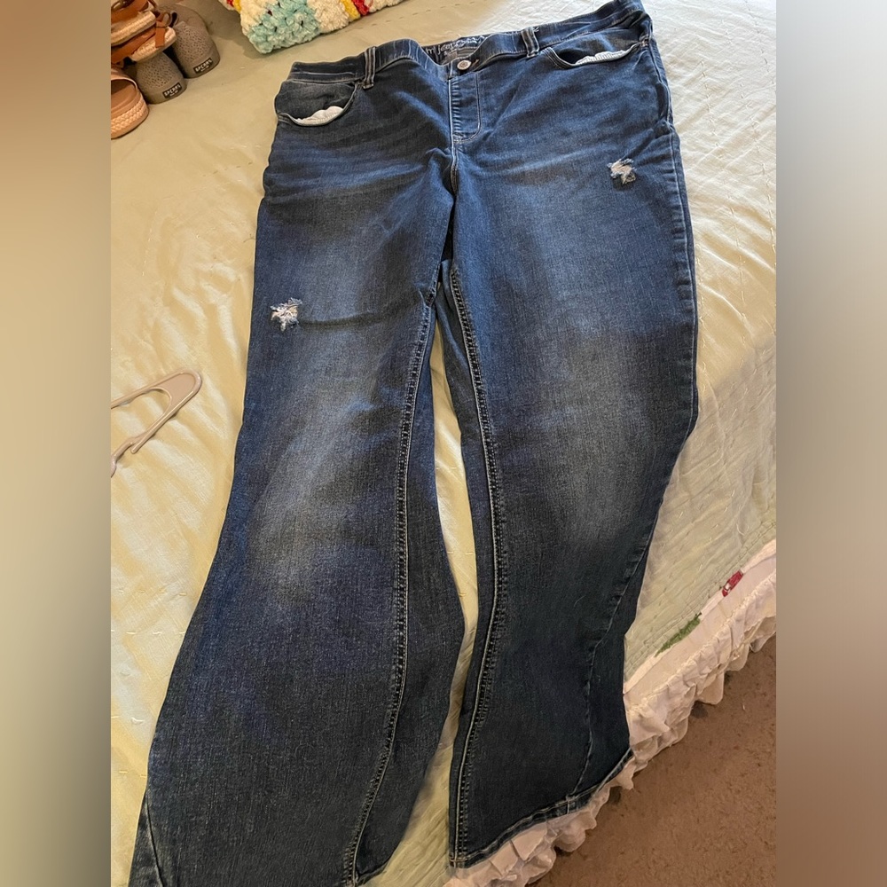 Super High Rise Pull on Flare Jeans